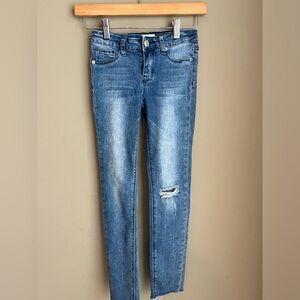 Hudson Jeans, girls size 10 fringed bottom skinny jeans
